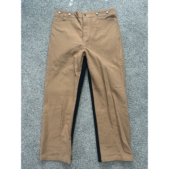 VTG Men’s WAH MAKER Canvas Frontier Pants Brown 2 Tone Buckle Back Size 36x29 - Picture 2 of 7